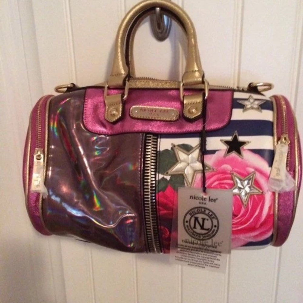 Nicole Lee Small Barrel Bag Rose stripe